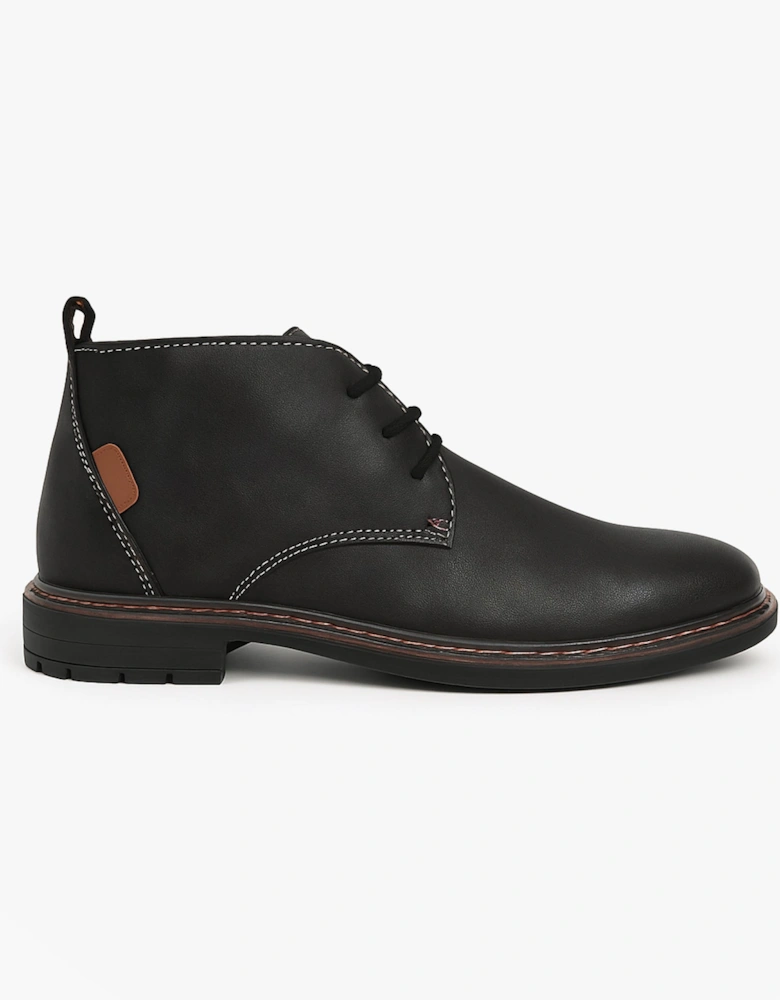 CALEB Mens Nubuck Chukka Boots Black