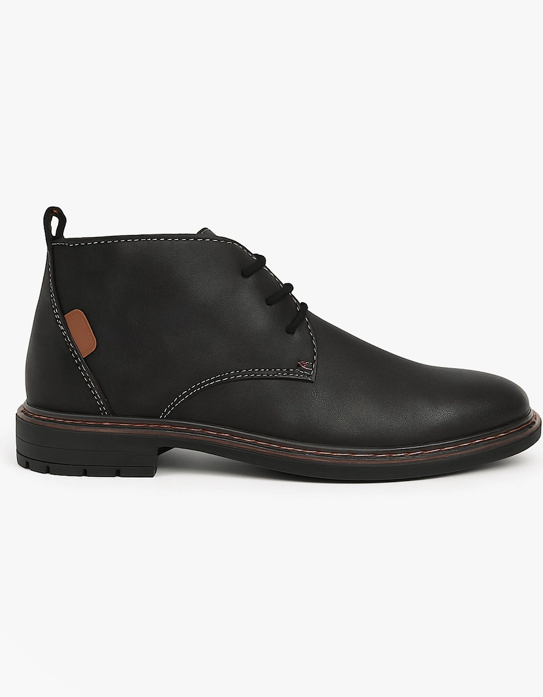 CALEB Mens Nubuck Chukka Boots Black, 5 of 4