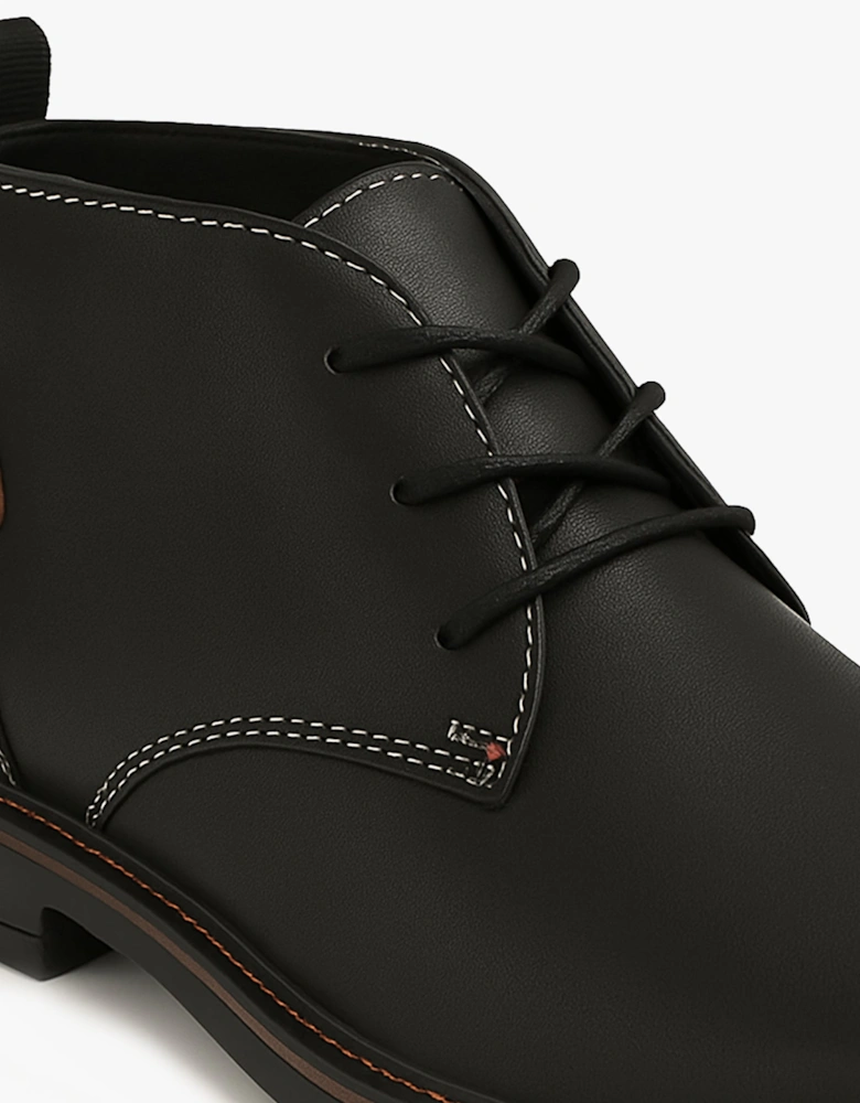 CALEB Mens Nubuck Chukka Boots Black