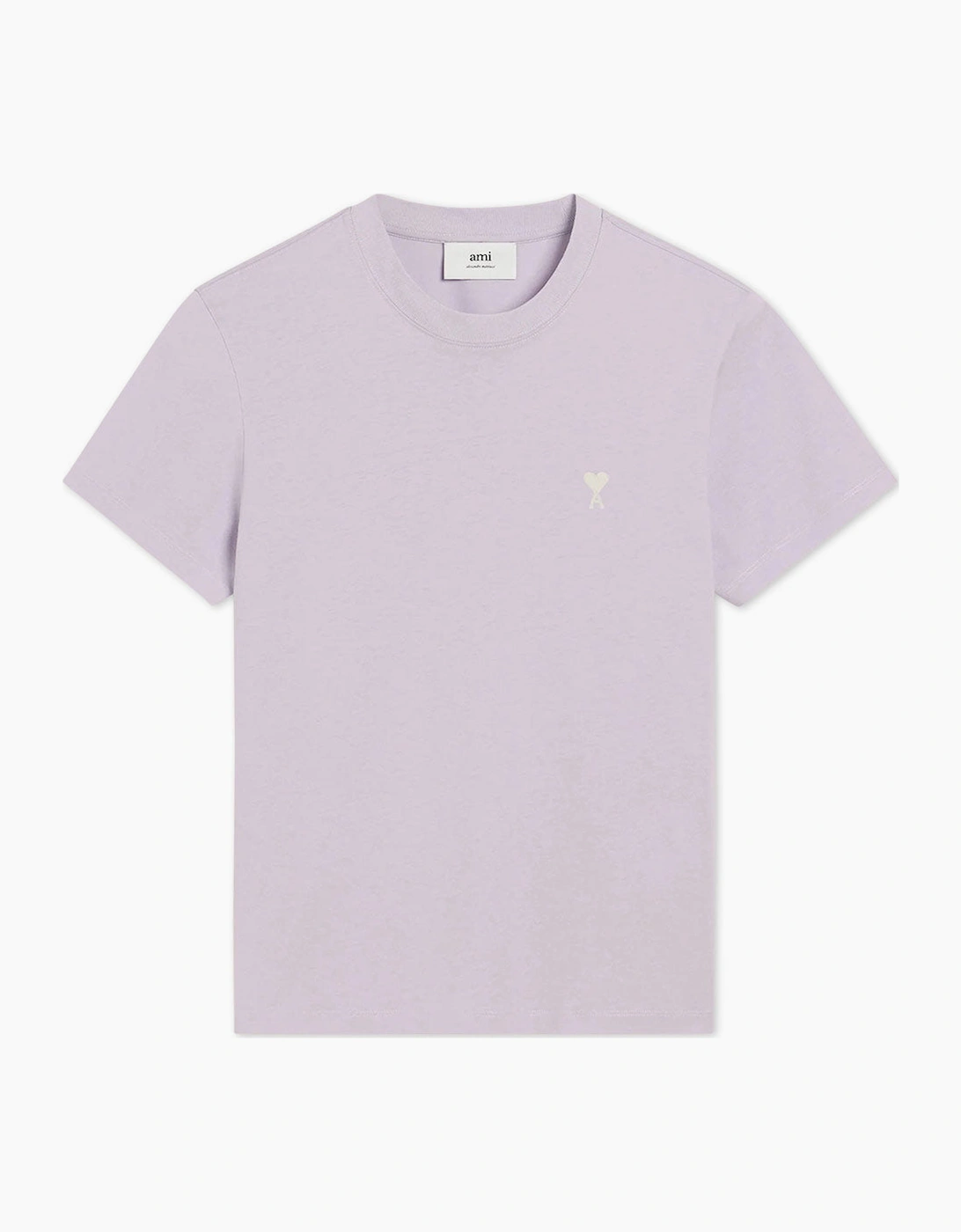 Ami Paris Men's Purple Lilac 'Ami De Coeur' Cotton T-Shirt - Size: 44