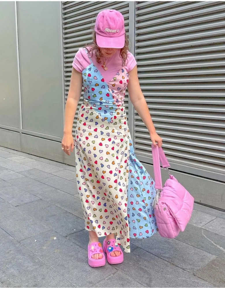 The Danielle Love Heart Print Maxi Dress