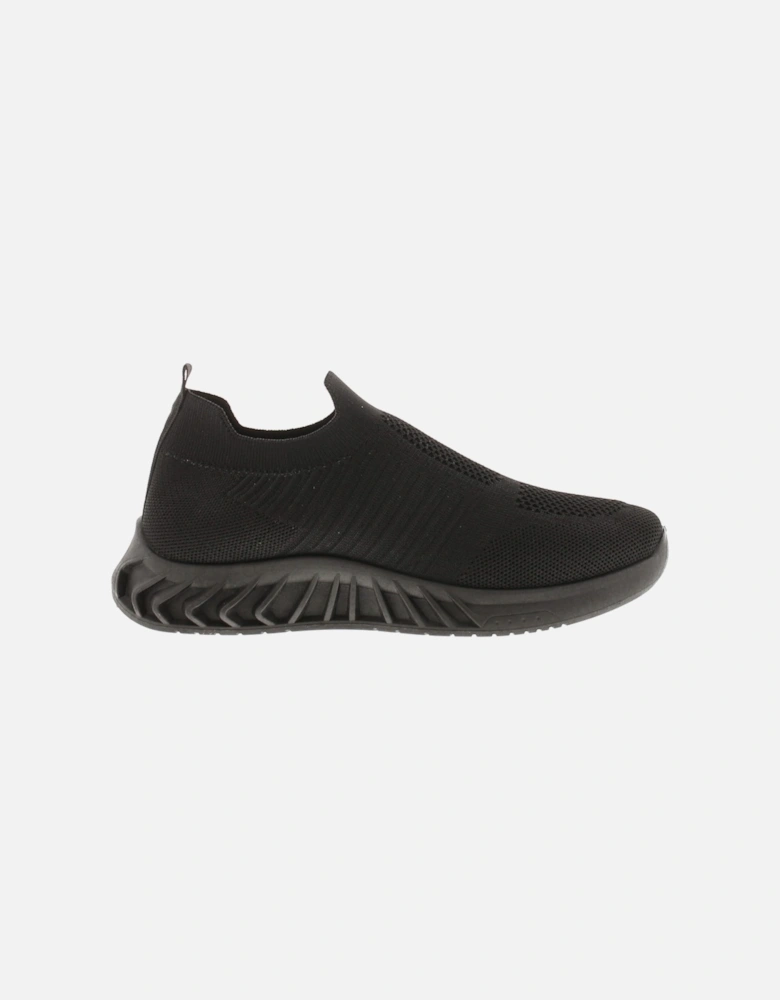 Womens Chunky Trainers Knit Effect Sky Slip On black UK Size