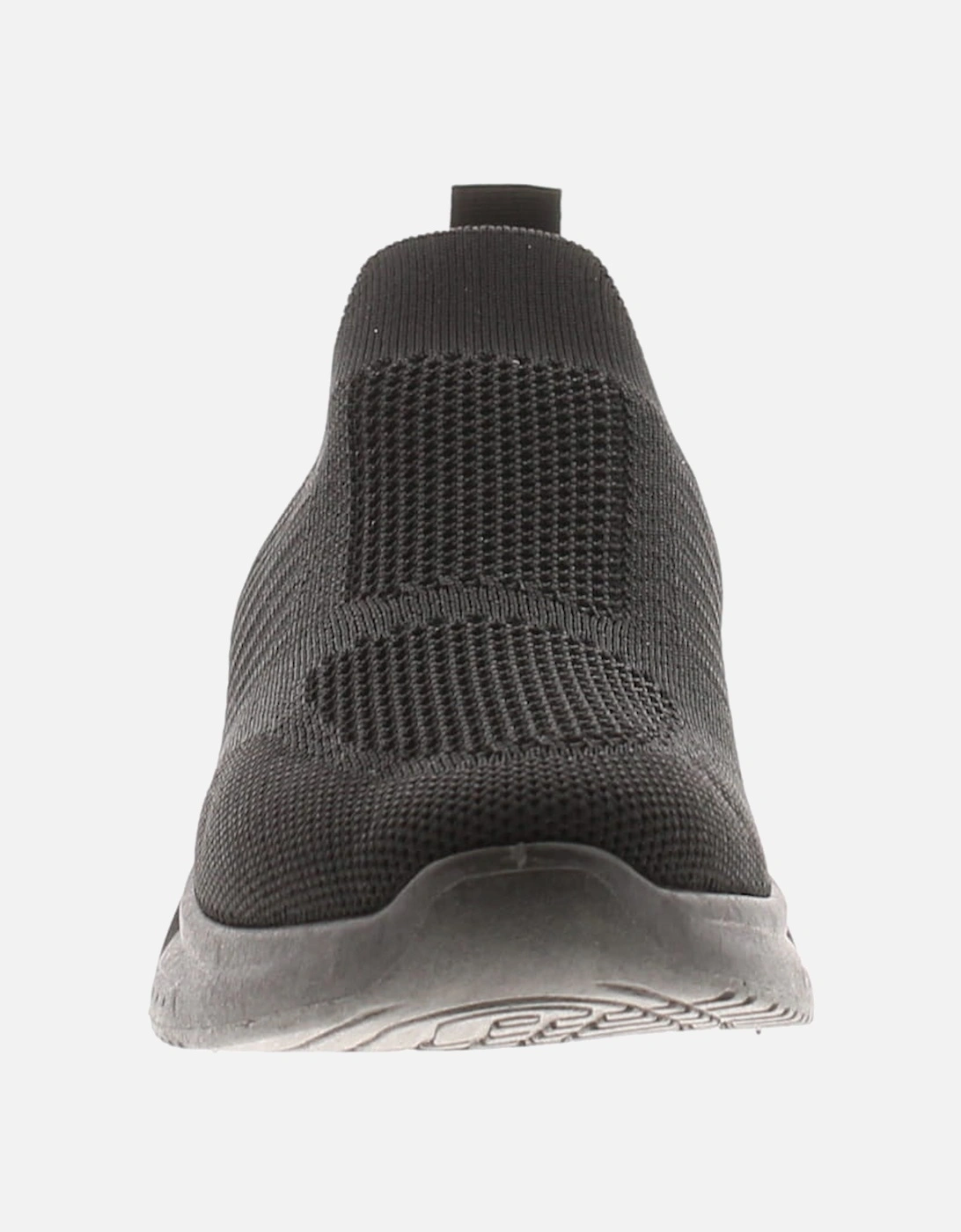 Womens Chunky Trainers Knit Effect Sky Slip On black UK Size