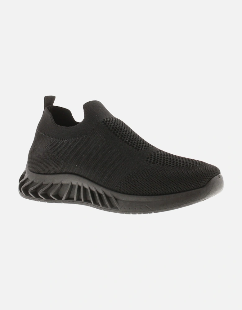 Womens Chunky Trainers Knit Effect Sky Slip On black UK Size