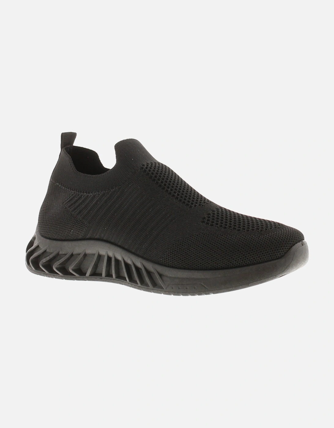 Womens Chunky Trainers Knit Effect Sky Slip On black UK Size, 6 of 5