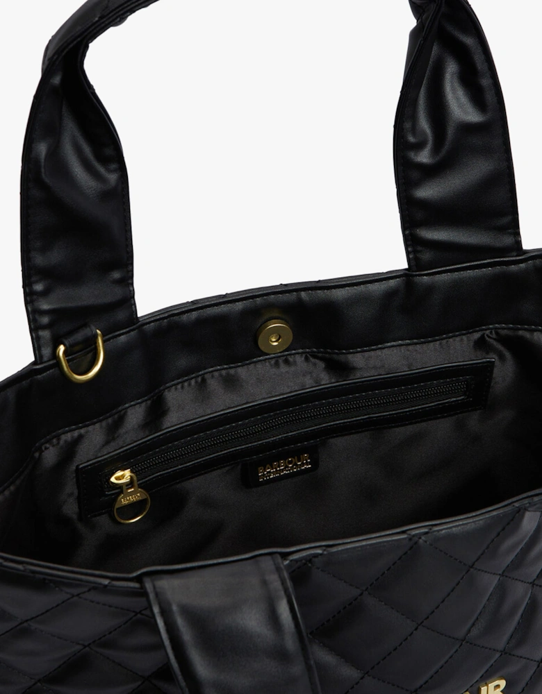 B.INTL BATTERSEA QUILTED Womens Mini Tote Bag Black
