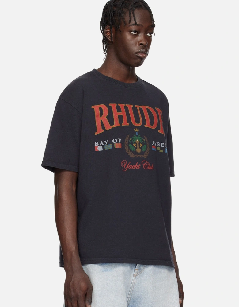 Bay Of Angels Yacht T-Shirt in Black