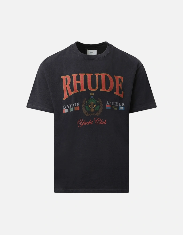 Bay Of Angels Yacht T-Shirt in Black