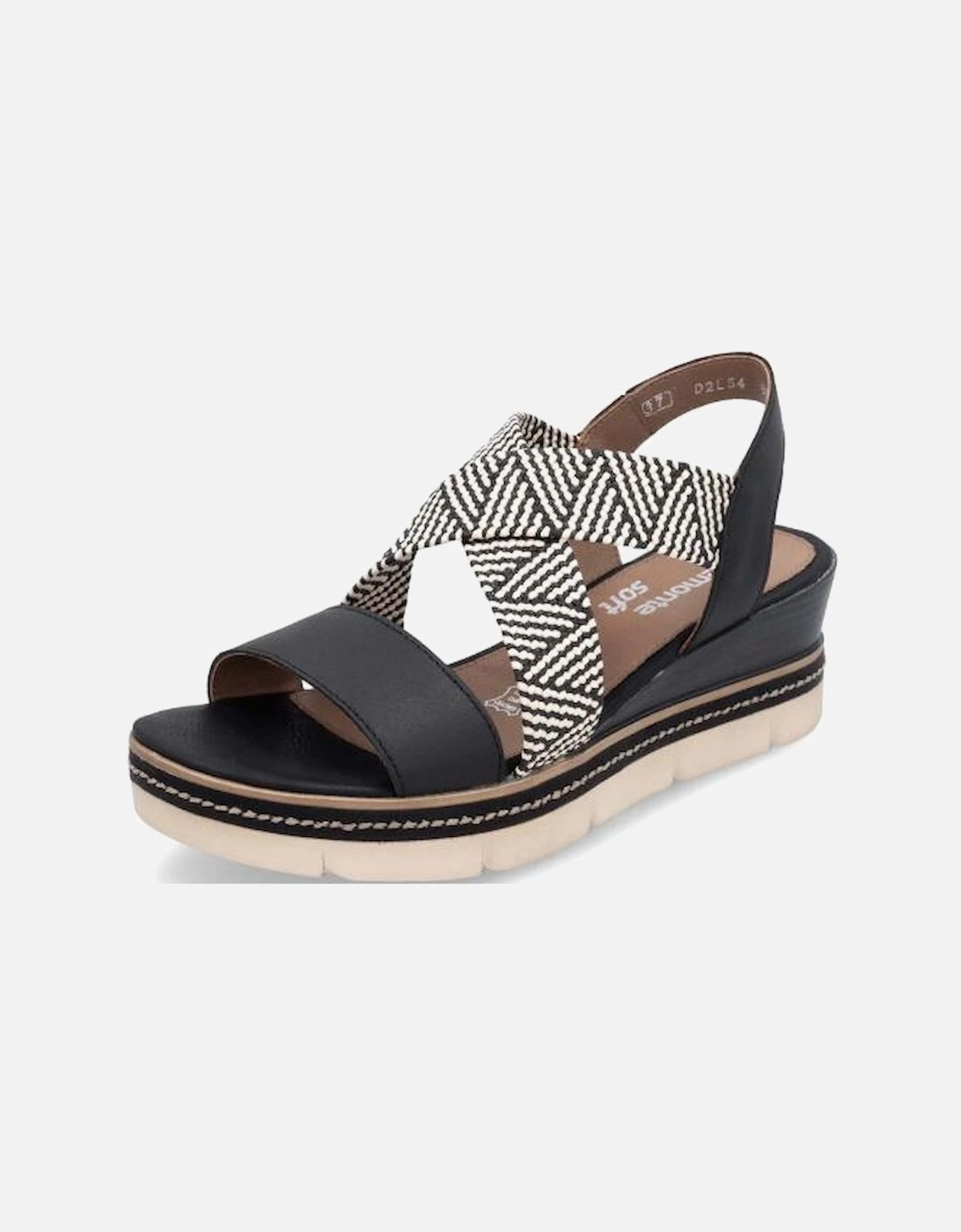 Ladies sandal D2L54-03 in Black combi, 10 of 9