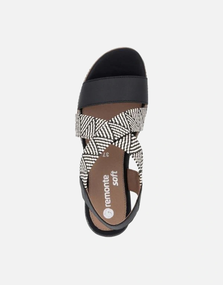 Ladies sandal D2L54-03 in Black combi