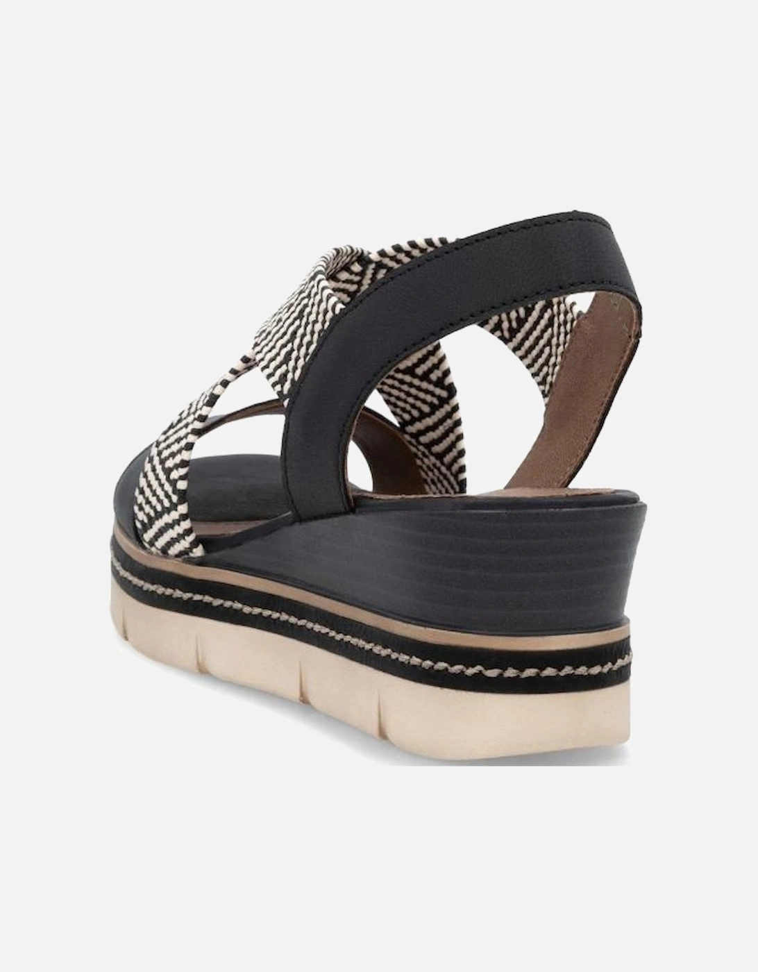Ladies sandal D2L54-03 in Black combi
