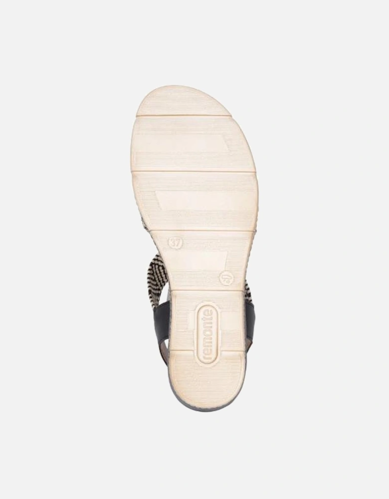 Ladies sandal D2L54-03 in Black combi