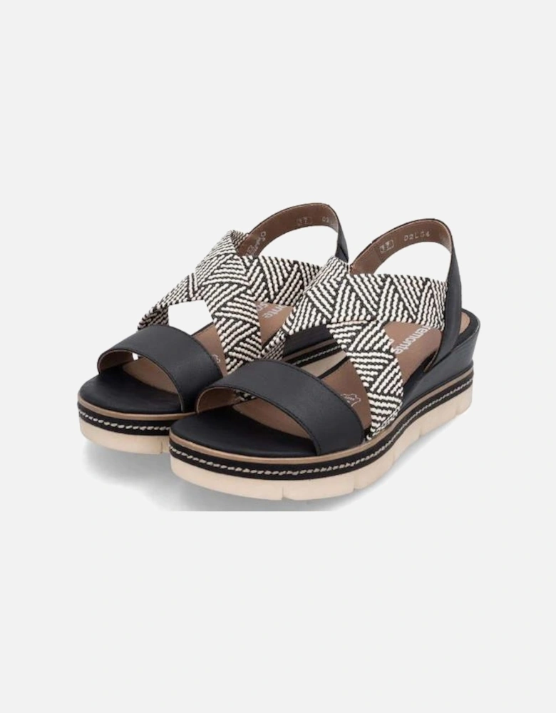 Ladies sandal D2L54-03 in Black combi
