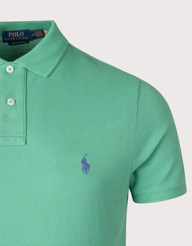 Custom Slim Fit Mesh Polo Shirt