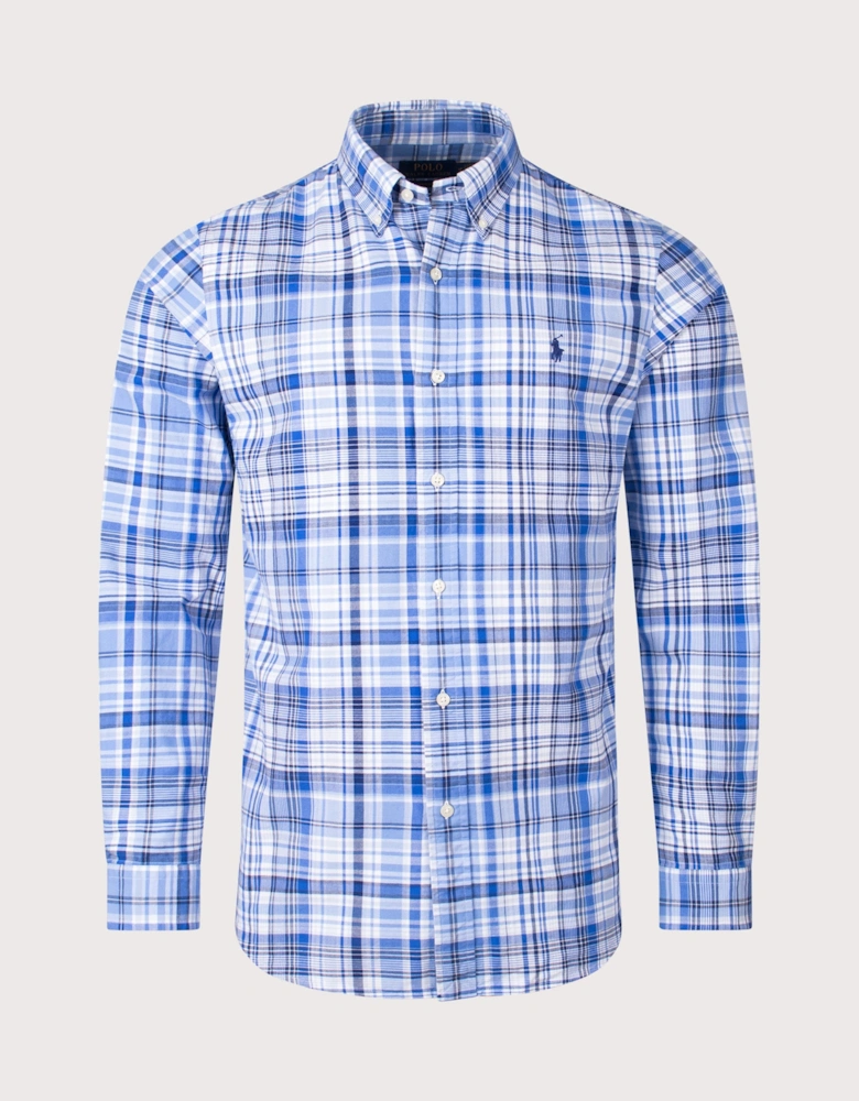 Custom Fit Plaid Oxford Shirt