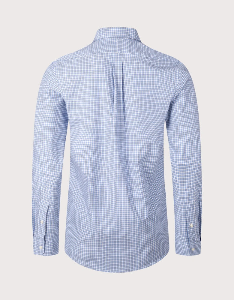 Custom Fit Checked Stretch Poplin Shirt