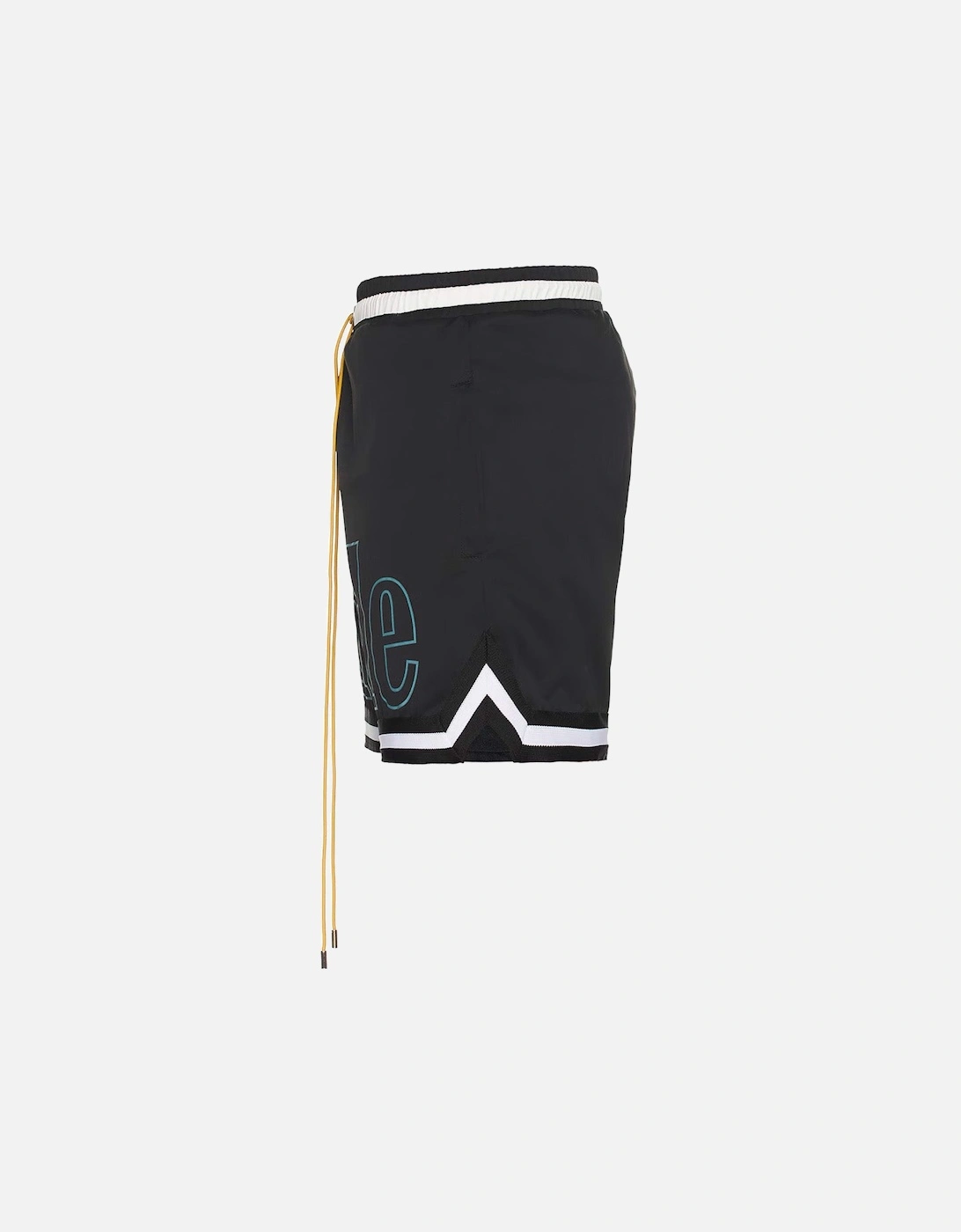 Exclusive Blue Outline Logo Swim Shorts in Black