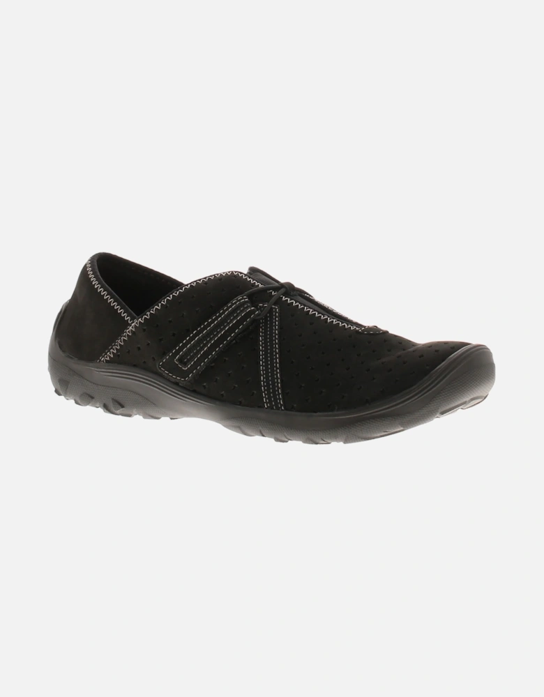 Womens Flat Shoes Fiana Braley Leather Slip On black UK Size
