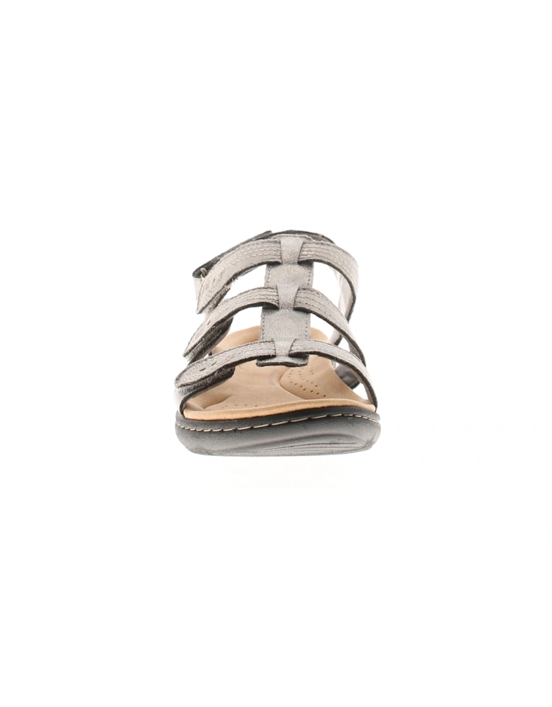 Womens Flat Sandals Laurieann Leather Adjustable silver UK Size
