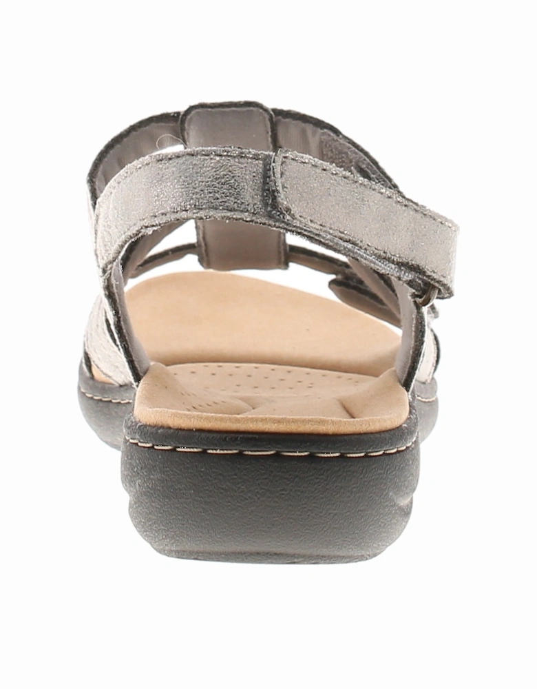 Womens Flat Sandals Laurieann Leather Adjustable silver UK Size