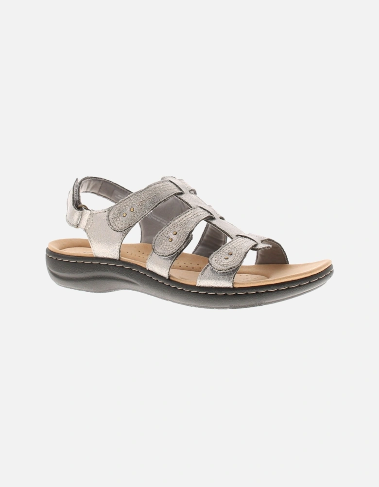 Womens Flat Sandals Laurieann Leather Adjustable silver UK Size