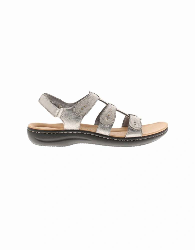 Womens Flat Sandals Laurieann Leather Adjustable silver UK Size