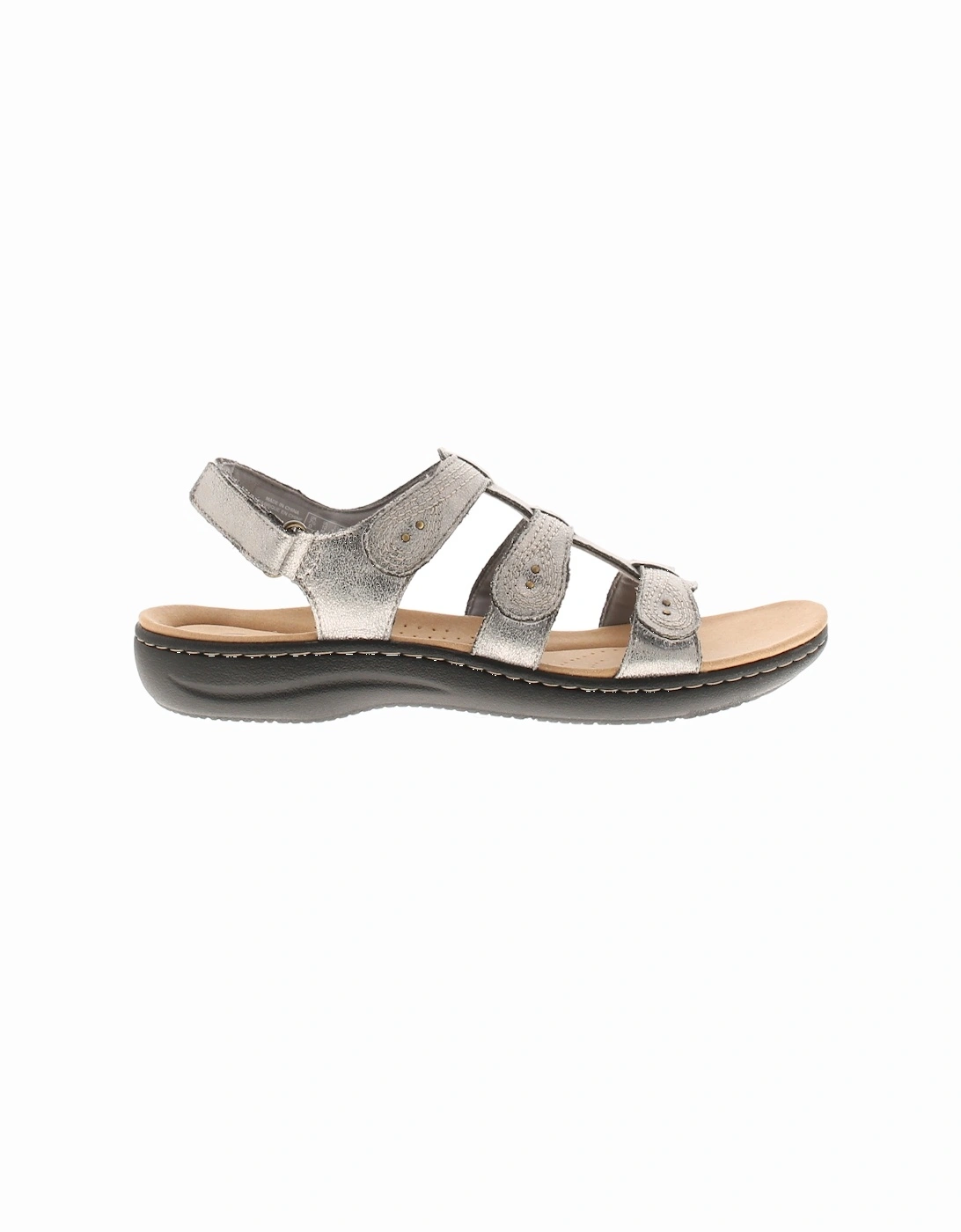 Womens Flat Sandals Laurieann Leather Adjustable silver UK Size