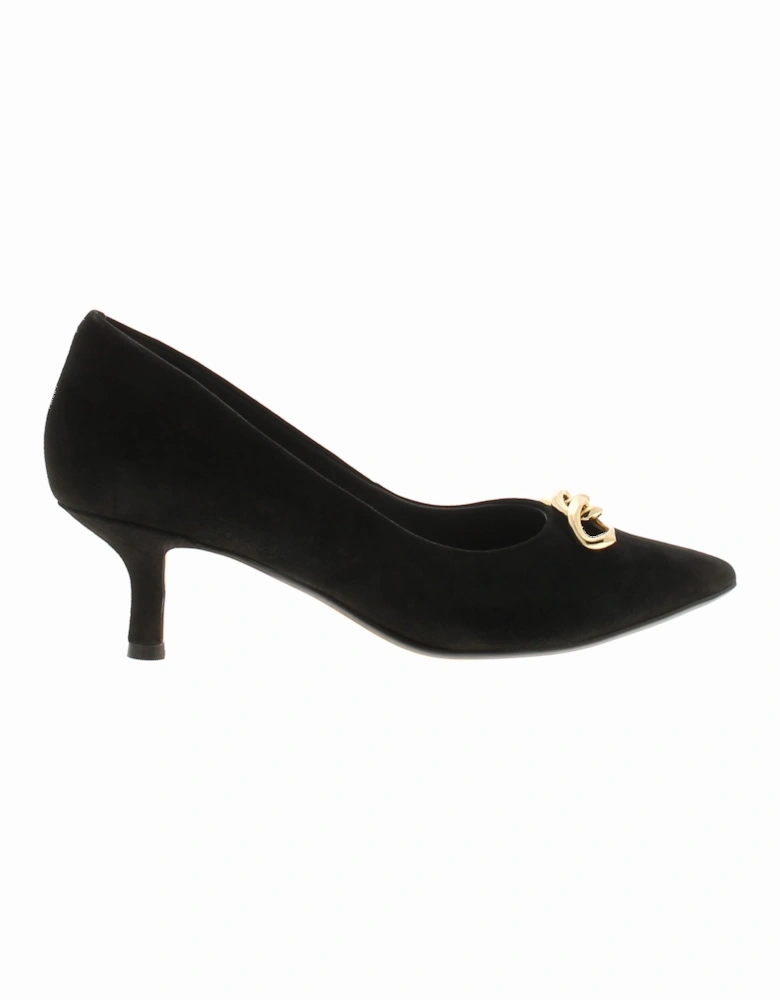 Womens Kitten Heels Violet 55 Suede Leather black UK Size