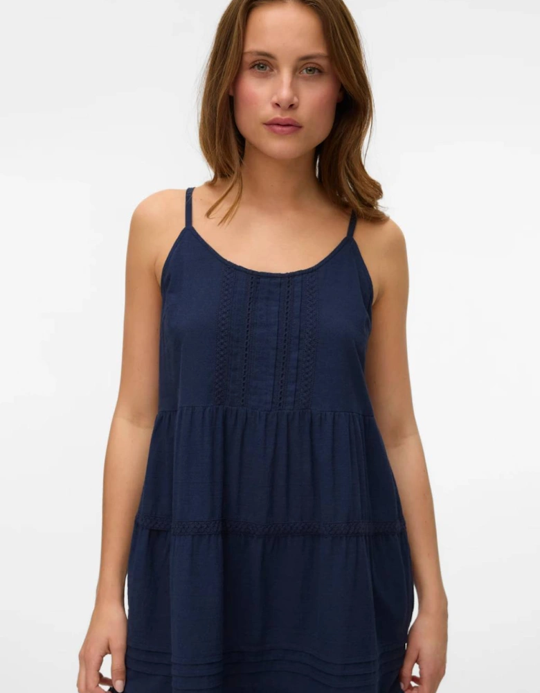 Pretty Short Singlet Dress Navy Blazer