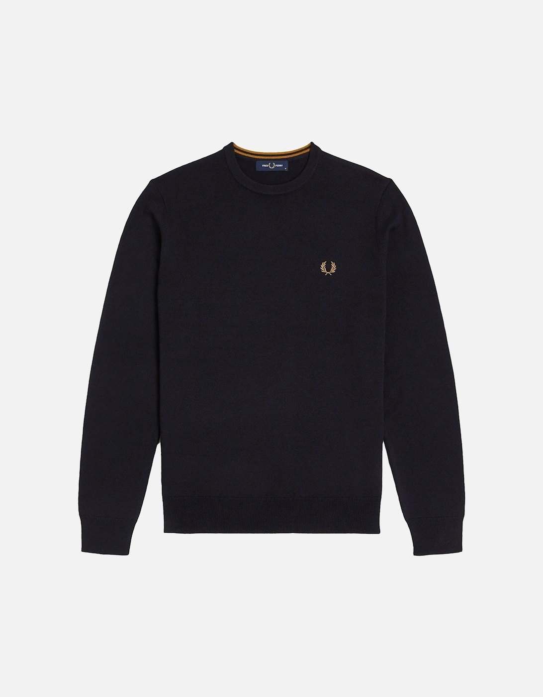 Men's Fred Perry Classic Crew Neck Knit Jumper Navy - Black - Size: 38