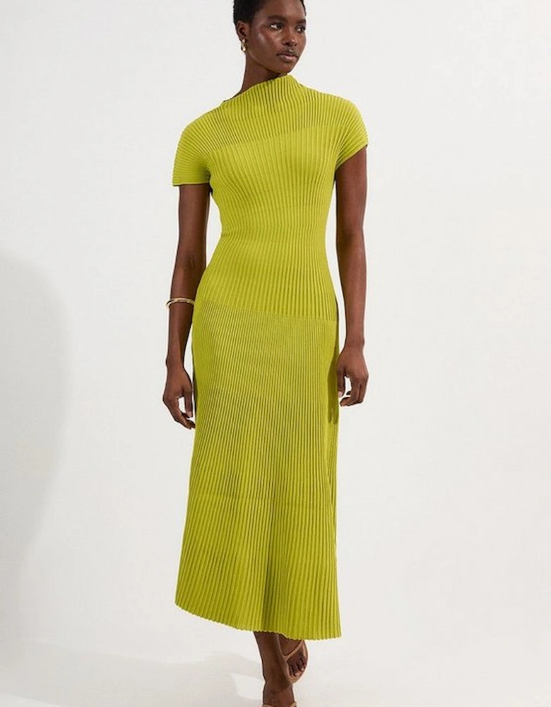 Stitch Detail Knit Midi Dress