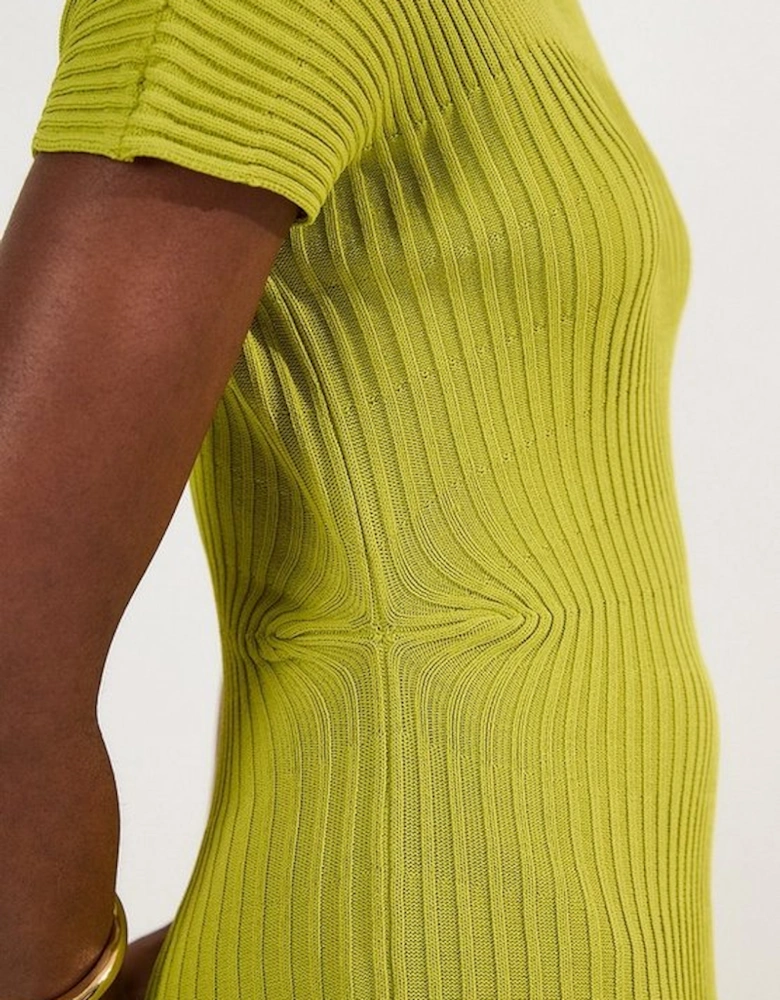 Stitch Detail Knit Midi Dress