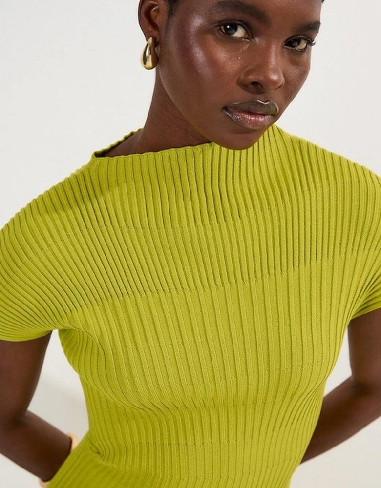 Stitch Detail Knit Midi Dress