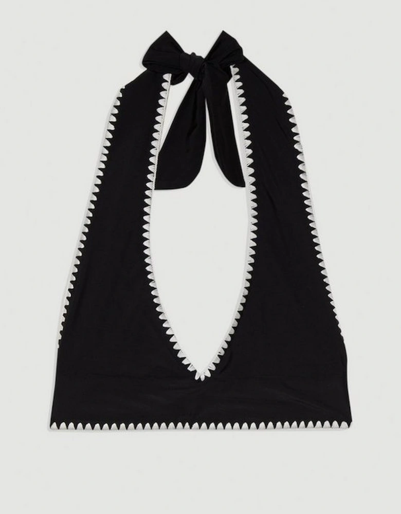 Stitch Detail Plunge Bikini Top