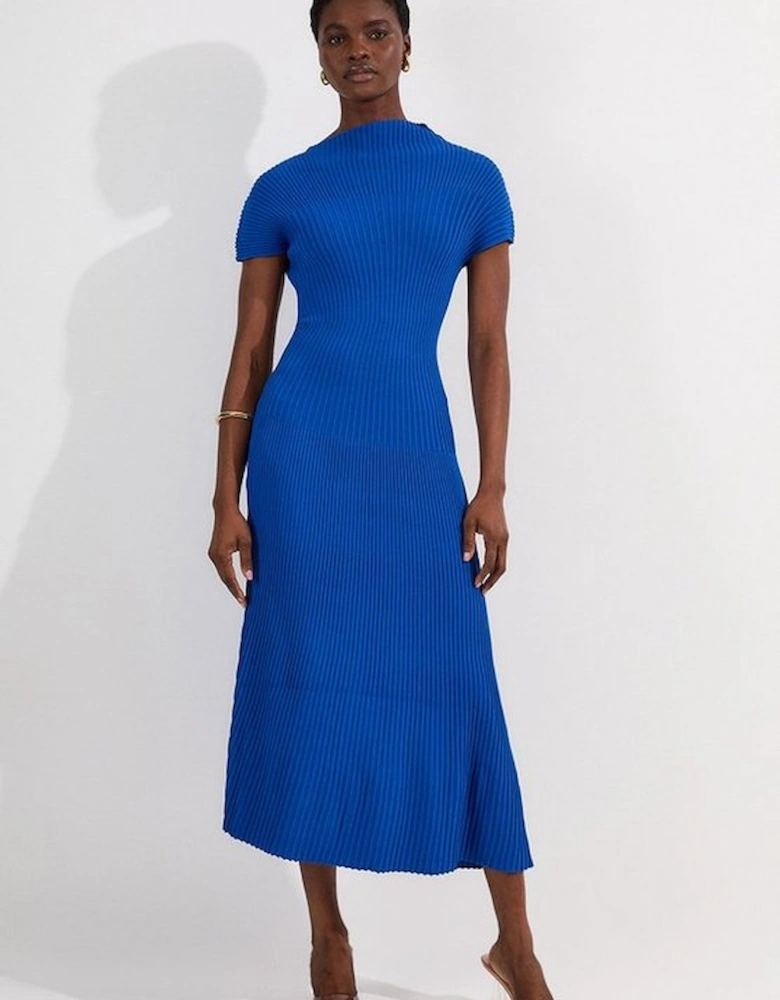 Stitch Detail Knit Midi Dress