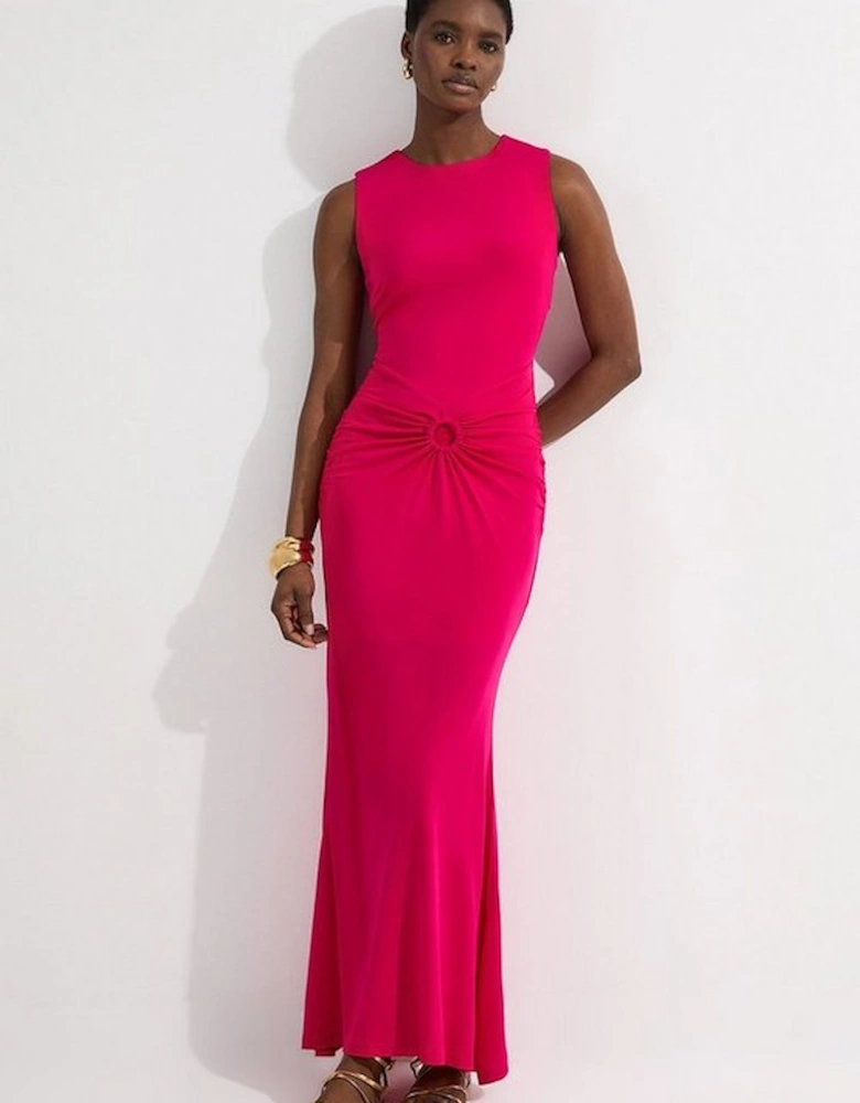 Premium Stretch Crepe Jersey Maxi Dress