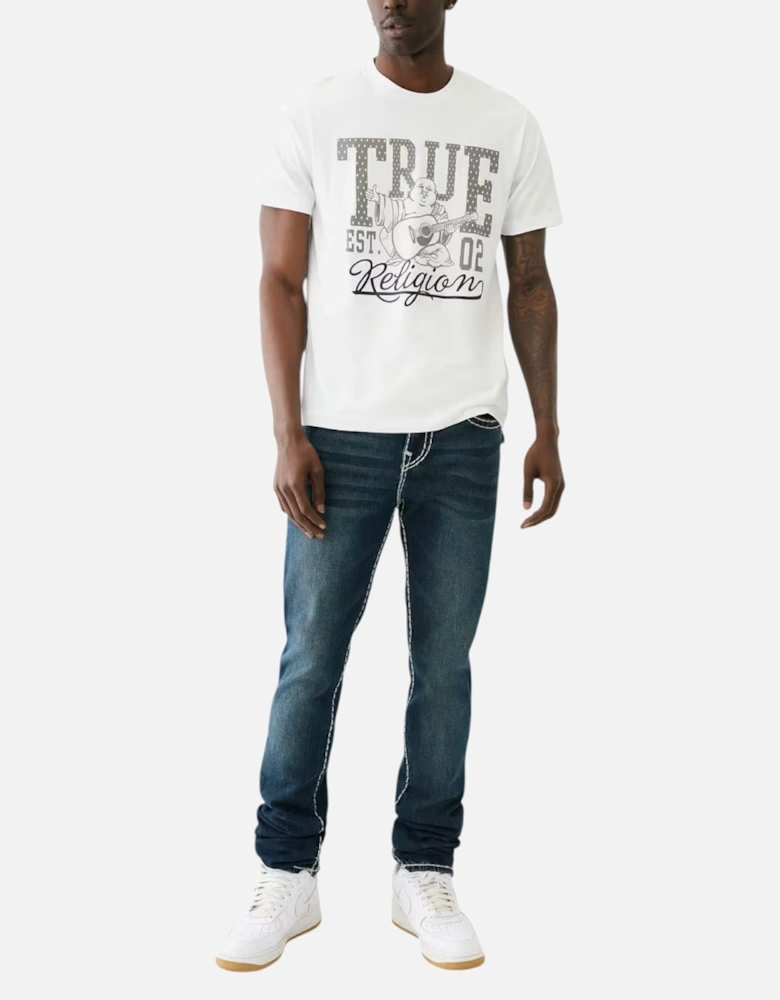 108035 Mens Dotted Print T Shirts Crew Neck Half Sleeve Cotton Tee