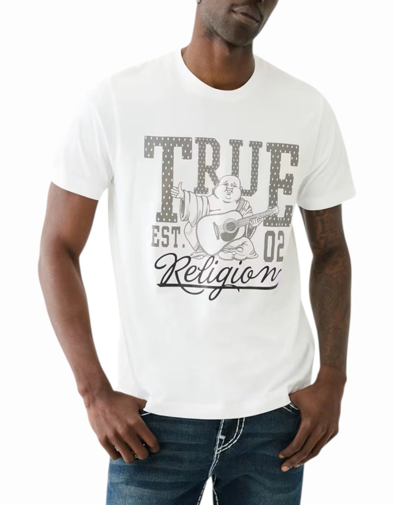 108035 Mens Dotted Print T Shirts Crew Neck Half Sleeve Cotton Tee