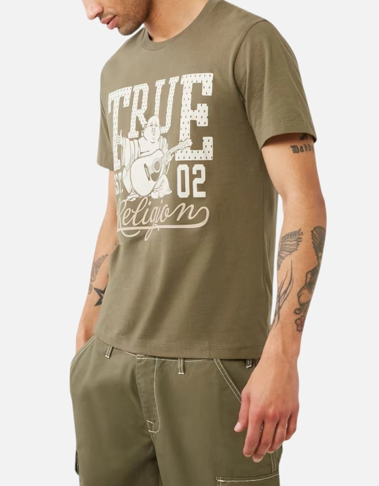 108035 Mens Dotted Print T Shirts Crew Neck Half Sleeve Cotton Tee