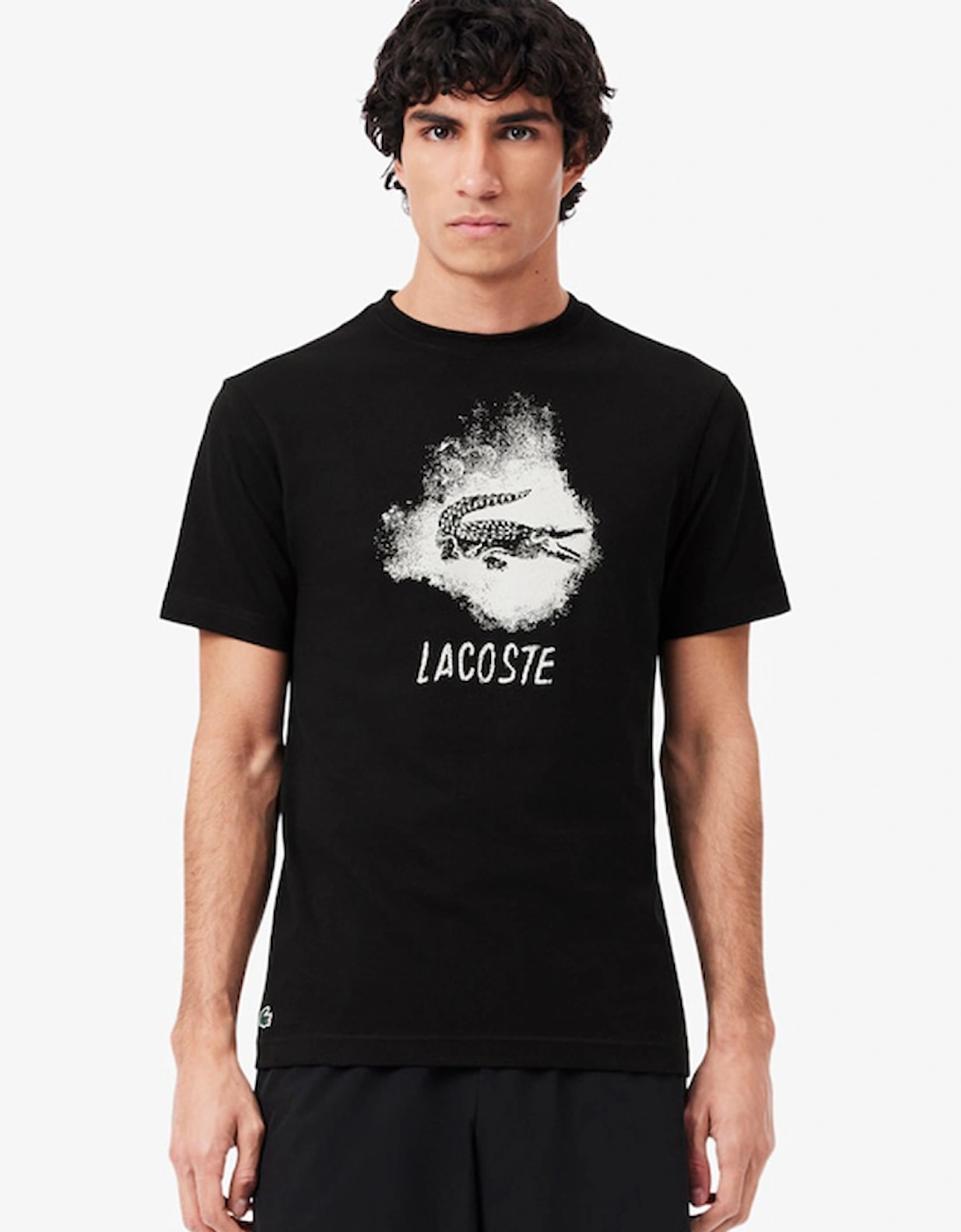 Lacoste Men's Black Ultra Dry Graphic Sport T-Shirt - Size: 4 Medium