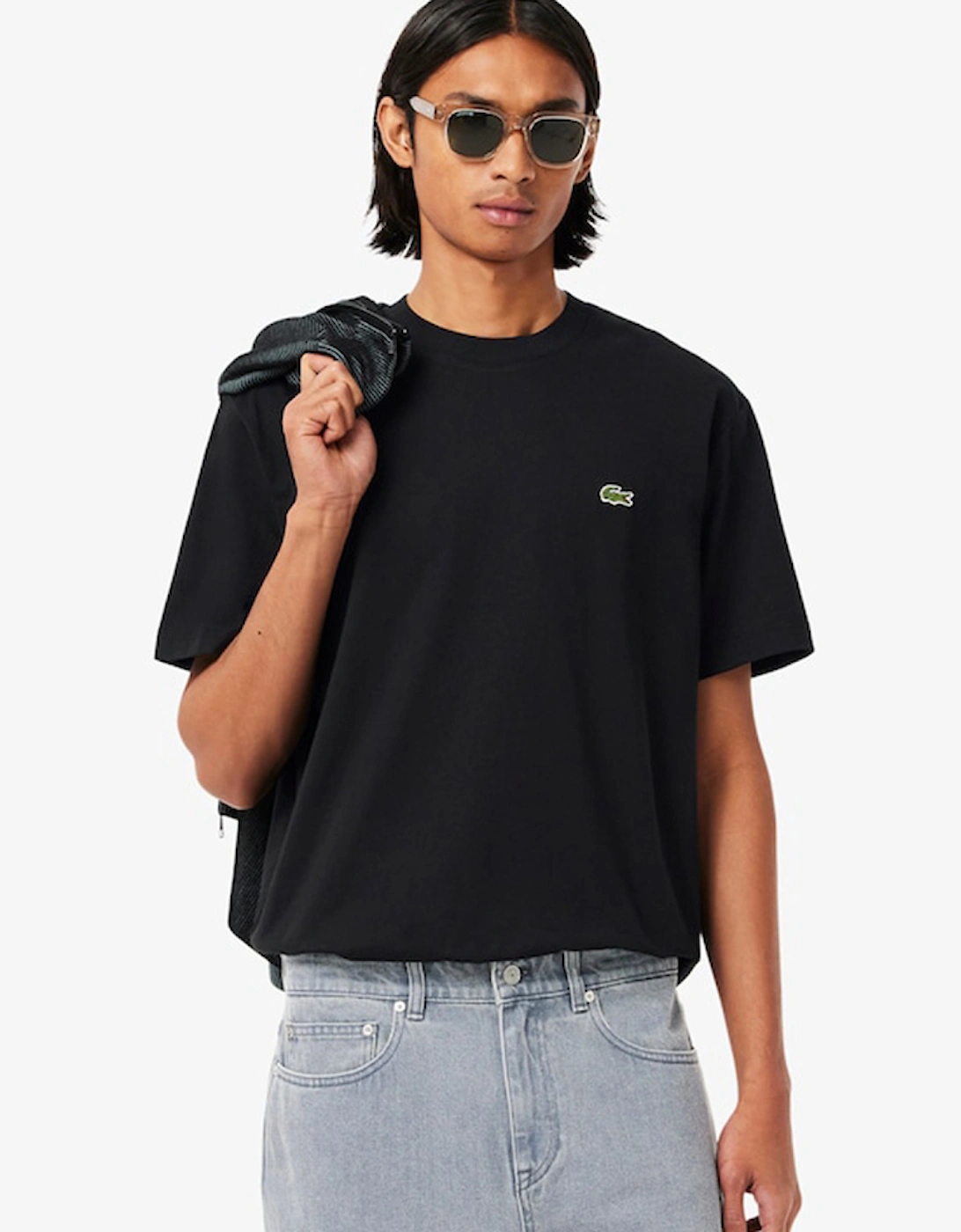 Lacoste Men's Black Cotton T-Shirt  8 3XL