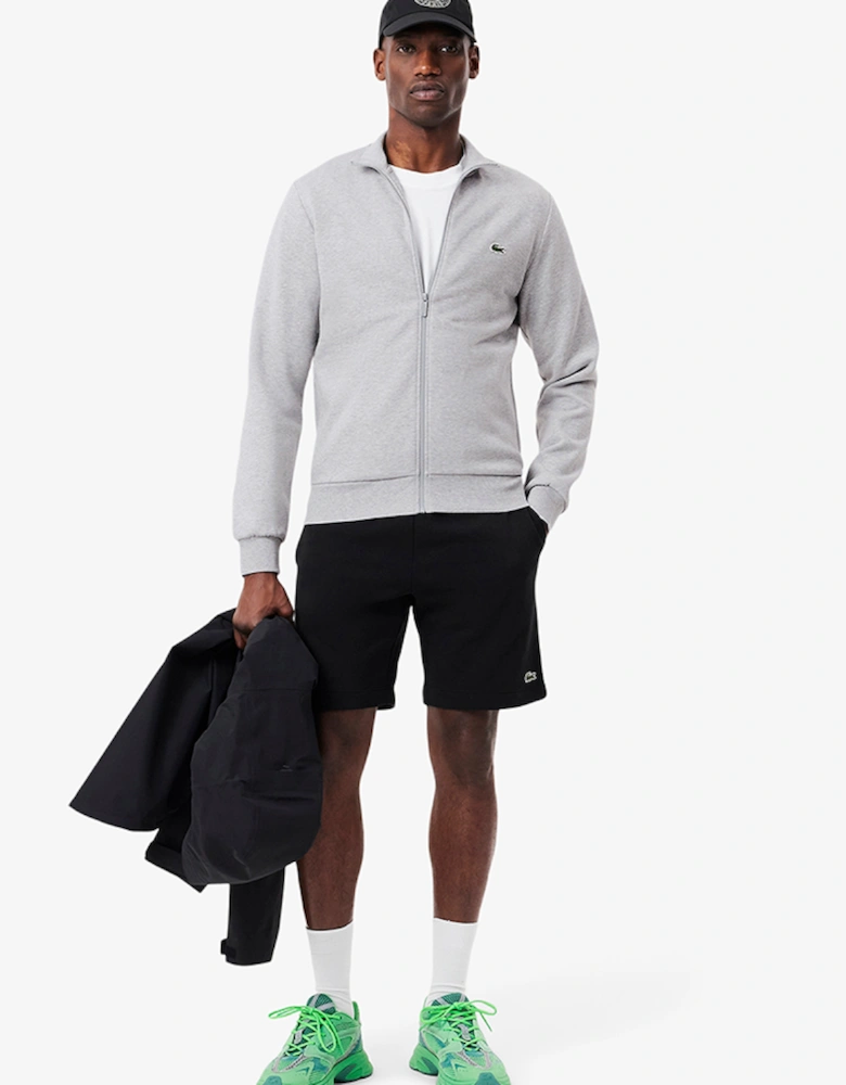 Zip-Up High Neck Fleece Sweatshirt