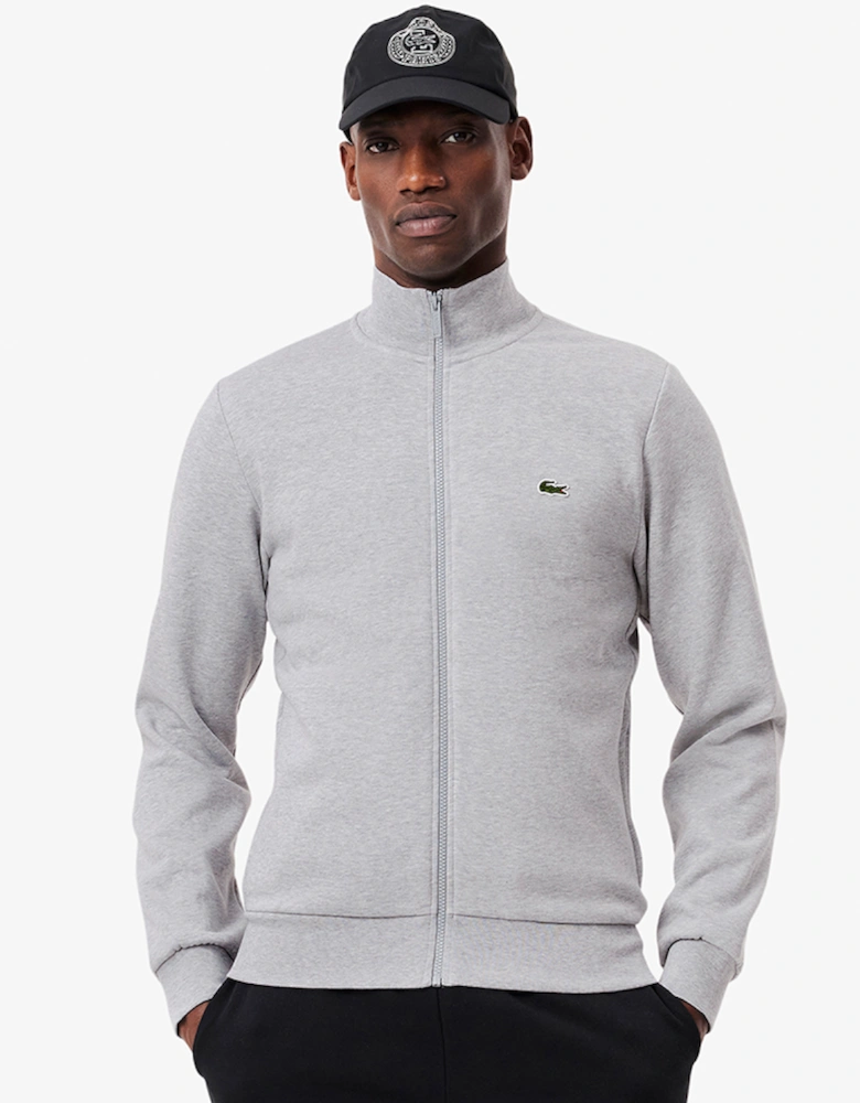 Zip-Up High Neck Fleece Sweatshirt
