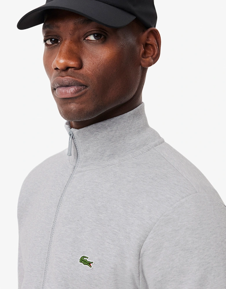 Zip-Up High Neck Fleece Sweatshirt