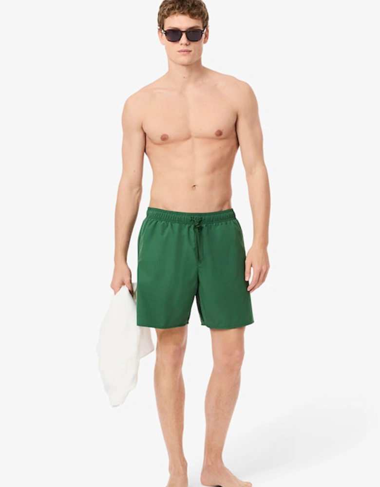 Mid Length Monochrome Swim Trunks