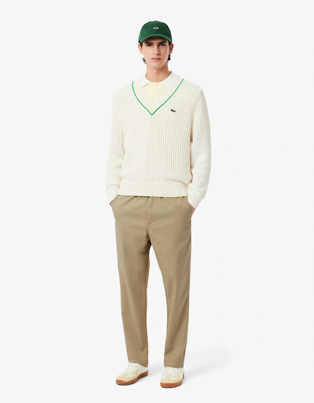 Lacoste Men's Tan Regular Fit Cotton Gabardine Chino Pants - Size: 7 36-38 Waist