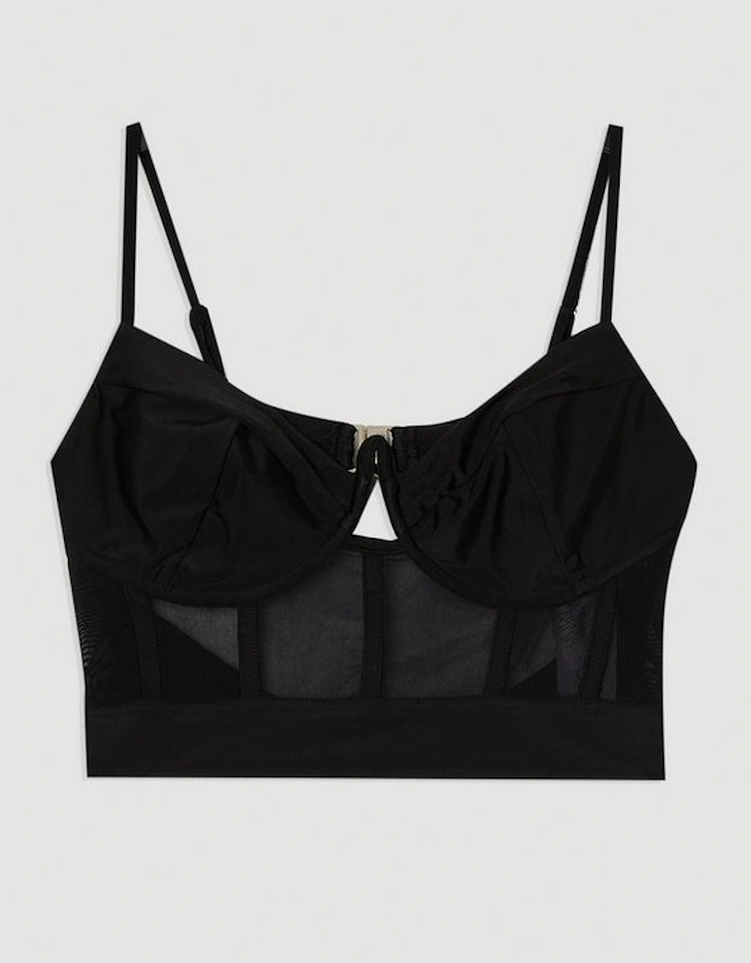 Panelled Mesh Cup Detail Bikini Top