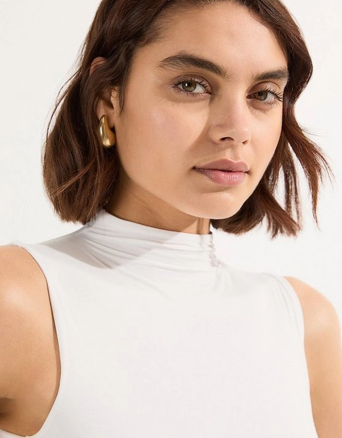 Contour Jersey Sleeveless High Neck Bodysuit