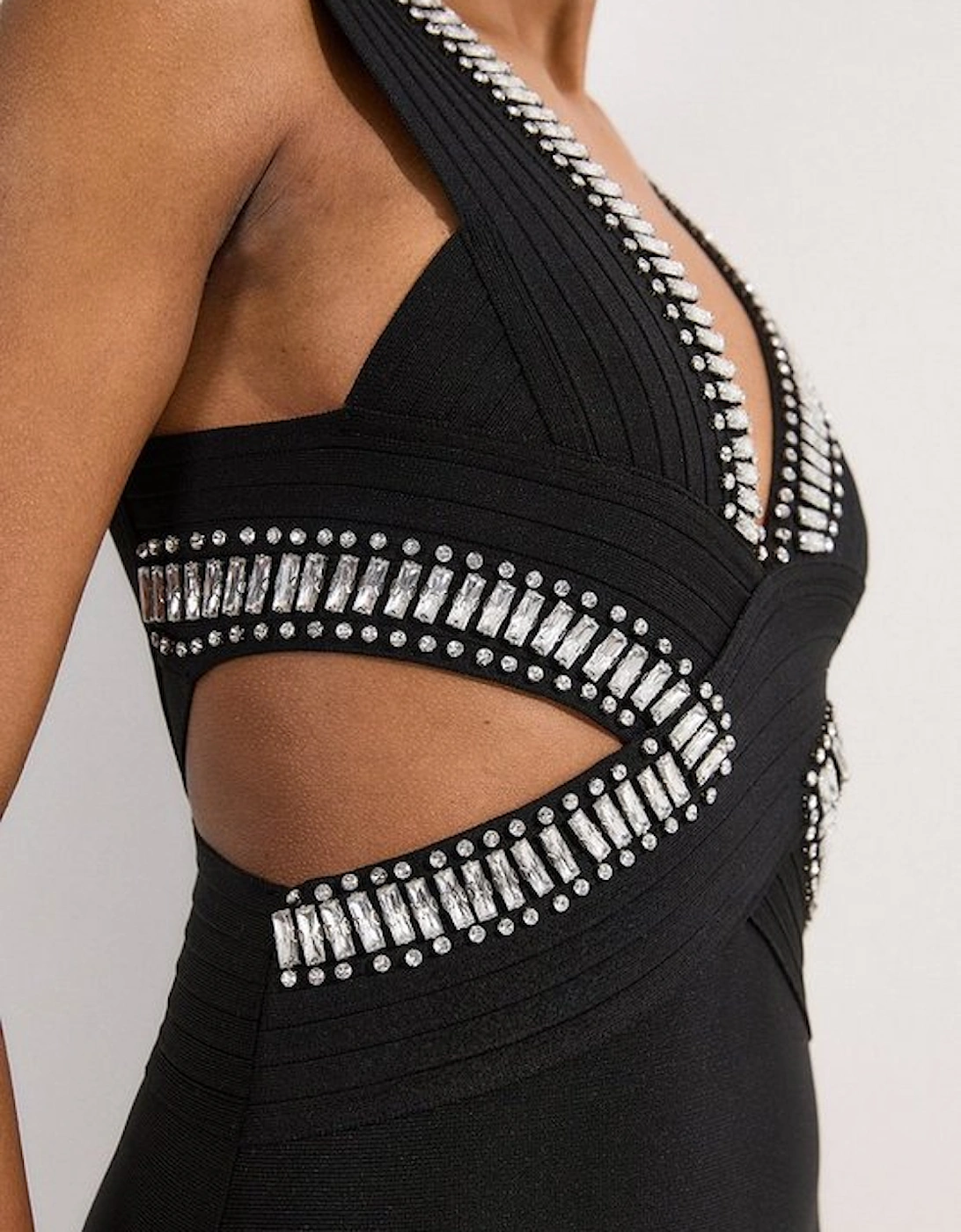 Embellished Trim Cut Out Swimsuit