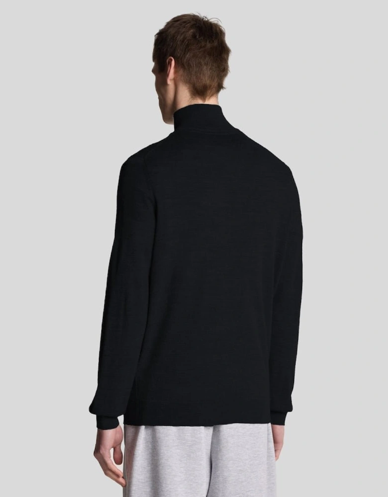 Embroidered 1/4 Zip Merino Knit Jumper